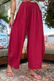 Sandbar Linen Blend Barrel Culotte Pant Rioja